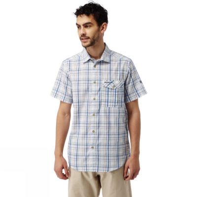 Camisa Craghoppers Westlake Short-Sleeved Hombre - Azules - Chile HLP963512